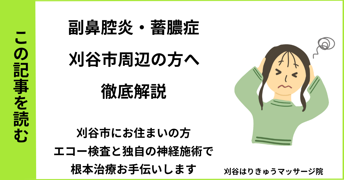 愛知県刈谷市で接骨院や病院で治らない副鼻腔炎・蓄膿症を改善する鍼灸整体院のブログ