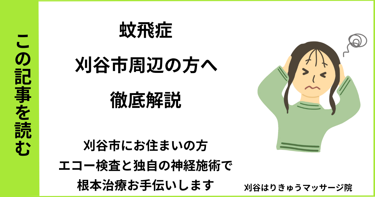 愛知県刈谷市で接骨院や病院で治らない蚊飛症を改善する鍼灸整体院のブログ