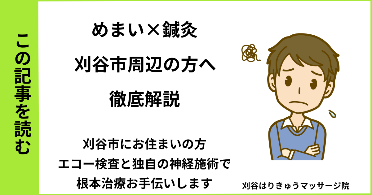 愛知県刈谷市で接骨院や病院、整体で改善しない、めまいを治す鍼灸整体院・マッサージのブログ