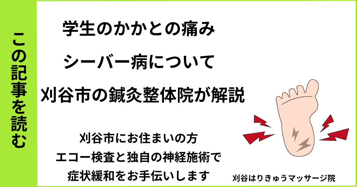 愛知県刈谷市で接骨院や病院、整体で改善しない、踵痛・シーバー病を治す鍼灸整体院・マッサージのブログ