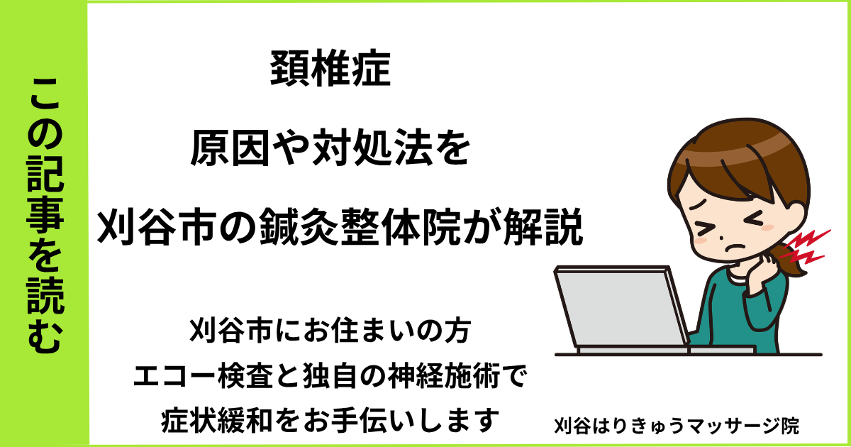 愛知県刈谷市・安城・知立・半田・東浦・大府で人気の接骨院や病院、整体で改善しない頚椎症を治す鍼灸整体院・マッサージのブログ